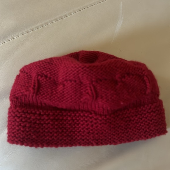Handmade Crochet Red Heart Beanie - Picture 4 of 4